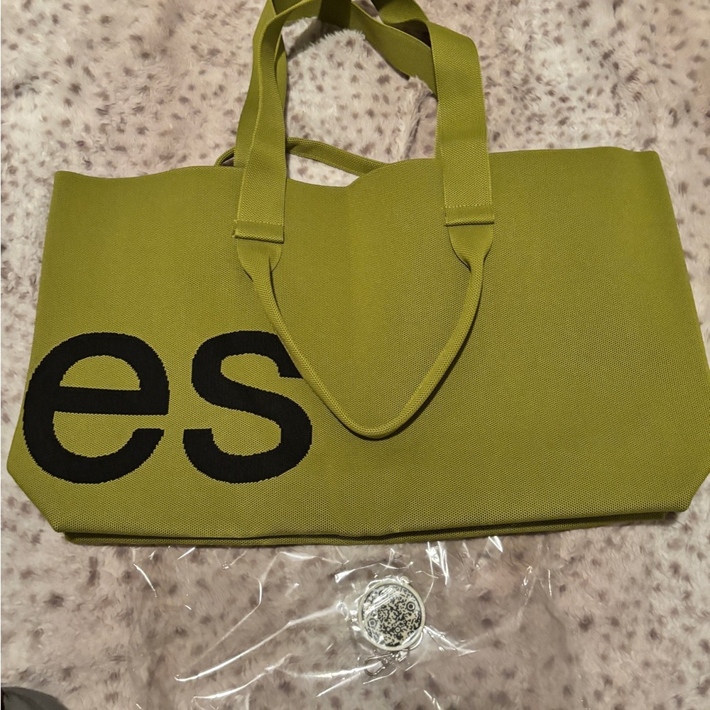 Lemongrass Sean Brown Tote Bag with Bold Black Lettering - Picture 3 of 4